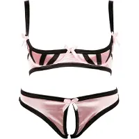 Cottelli - bh-set med ränder - svartvitt - 80B/M