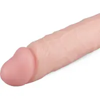 Huismerk Glynn - realistisk dildo med pung - 25 cm - natur