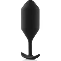 B-Vibe Snug Plug 4 - dubbelkulkad analplugg (257 g, svart)