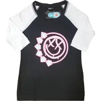 Ginza.se Blink-182: Ladies Raglan T-Shirt/Six Arrow Smile (Black & White) (XXXX-Large)