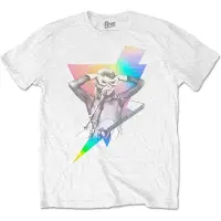 Ginza.se David Bowie: Unisex T-Shirt/Holographic Bolt (White) (Foiled) (Small)