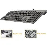A4Tech KV-300H keyboard USB QWERTY Black, Grey