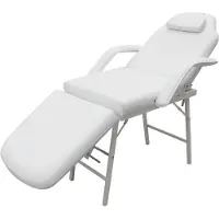 vidaXL Bärbar behandlingsstol konstläder 185x78x76 cm vit