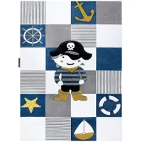 Rugsx Matta PETIT CORSAIR PIRATE SHIP ANCHOR blå 180x270 cm