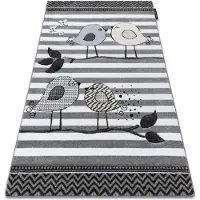 Rugsx Matta PETIT BIRDS fåglar grå 180x270 cm