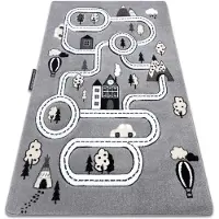 Rugsx Matta PETIT TOWN stad, gator grå 80x150 cm