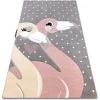 Rugsx Matta PETIT FLAMINGOS HEARTS grå 200x290 cm