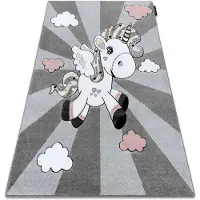 Rugsx Matta PETIT UNICORN ENHÖRNING grå 160x220 cm