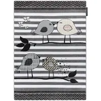 Rugsx Matta PETIT BIRDS fåglar grå 160x220 cm