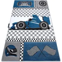 Rugsx Matta PETIT RACE FORMULA 1 BOLIDE BIL blå 180x270 cm