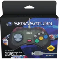 Retro-Bit SEGA Saturn USB Pad Grey