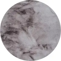 NATURL. Rund fluffig matta | Comfy Supreme antracit hos Volero | Ø 80 cm | Polyester | Enfärgad | Rund | Hög lugg