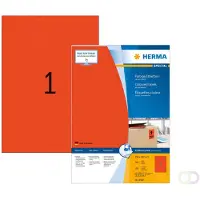 Herma Permanenta etiketter A4 | 210 x 297mm | 4402 | röd | 100st