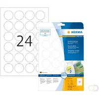 Herma Avtagbara etiketter A4 | Ø40mm | 5066 | runda vit | 600st