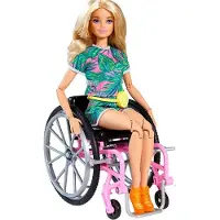 Barbie Fashionistas Docka #165 med Rullstol & Ramp, Vågig Blond Hår & Tropisk Outfit
