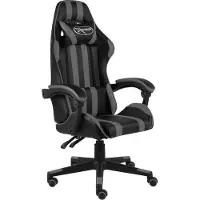 vidaXL Spelstol - - Svart och grå - Syntetiskt läder - Justerbar höjd - Nutida design