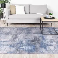 FRAAI Modern matta | Strong blå hos Volero | 300x400 cm | Bomull | Abstrakt | Rektangulär | Plattvävd