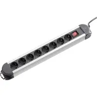Renkforce 815A-CMB Förgreningsdosa med brytare 8x Svart, Silver Skyddskontakt 1 st