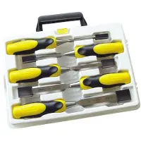 Stanley 2-16-885, Stämjärnuppsättning, Fasad kant, Kolstål, Svart, Gul, Ergonomisk, Mjukt grepp, 6,12,18,25,32 mm