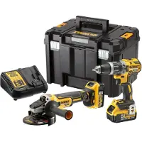 DeWalt Verktygspaket DCK2080P2T-QW (DCD796 + DCG405); 18 V; 2x5,0 Ah batt.