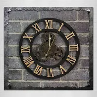 24hShop Industriell väggklocka i vintageutförande - Guld