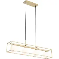 QAZQA Design Hänglampa guld med vitt glas 4-ljus - Aniek