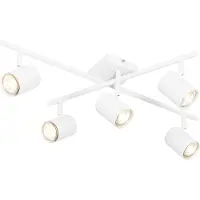 QAZQA Modern taklampa vit 5-ljus justerbar kvadrat - Jeana