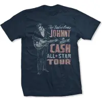 Ginza.se Johnny Cash: Unisex T-Shirt/All Star Tour (Navy Blue) (Back Print) (XX-Large)