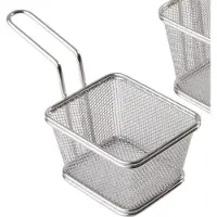 Multi Serveringskorg mini fritering 10x9x5,5 cm rostfritt stål, st