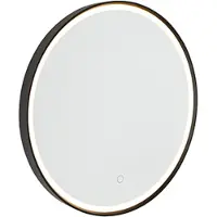 QAZQA Badrumsspegel svart 50 cm inkl. LED 3-stegs dimbar med touch rund - Miral