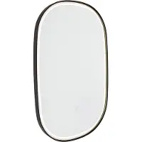 QAZQA Badrumsspegel svart inkl. LED 3-stegs dimbar med touch oval - Miral