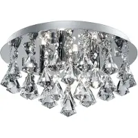 Searchlight Kristall taklampa Hanna, dimbar, Förkromad / silver, Badrum, Metall, Taklampa