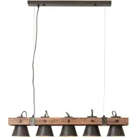 Brilliant Hänglampa Plow, dimbar, Mörkt trä, Vardagsrum / matsal, Trä, Industriell design, Pendellampa