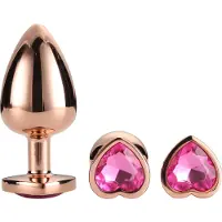 Dream Toys Gleaming Love - analpluggsset hjärta - roseguld - 3 delar