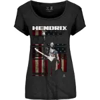 Ginza.se Jimi Hendrix: Ladies T-Shirt/Peace Flag (Black) (Medium)