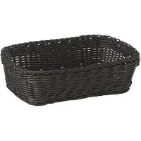 Multi Brödkorg 31x21x9 cm rektangulär kraftig flätad PP svart