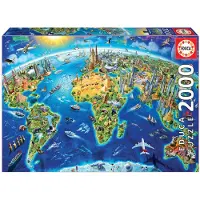 Educa Puzzle Symboles du Monde 2000 pièces - EDUCA - Tableaux et peintures - Multicolore - Adulte ren