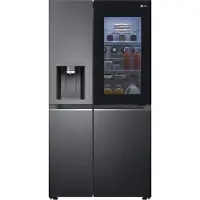 LG GSXV91MCAE - Kylskåp/frys - sida vid sida med vattenbehållare, isbehållare - Wi-Fi - bredd: 91.3 cm - djup: 73.5 cm - höjd: 179 cm - 635 liter - Klass E - mattsvart