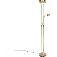 QAZQA Modern golvlampa mässing med läslampa inkl LED Dim to Warm - Diva