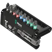 Wera Bitssats för skruvmejsel WE05073980001; Hex1/4''; PH; PZ; TX; Hex; 10 st.; + bitshållare