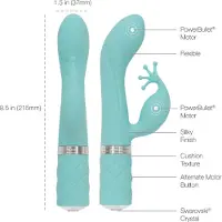 Pillow Talk Kinky - uppladdningsbar G-punktsvibrator med 2 motorer (turkos)