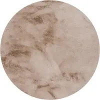 NATURL. Rund fluffig matta | Comfy Supreme taupe hos Volero | Ø 200 cm | Polyester | Enfärgad | Rund | Hög lugg