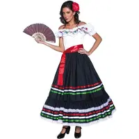 Vegaoo Traditionell Mexikansk Tjej Maskeraddräkt - Large