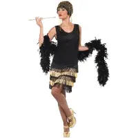 Vegaoo 20-tals Flapper Fringe Maskeraddräkt - Medium