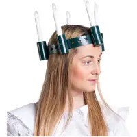 Konstsmide Luciakrona grön LED 5xAA