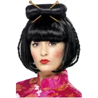 Smiffys Geisha Svart Peruk - One size