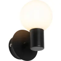 QAZQA Modern vägglampa svart IP44 - Cederic Up