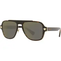 Versace Solglasögon VE2199 12524T Dark Havana Dark Grey Mirror Gold