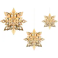 Party Deco Hängande snöflingor i guld