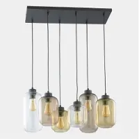 TK Lighting Glas pendellampa Marco Brown , dimbar, Genomskinlig / transpare, Vardagsrum / matsal, Glas, Modern, Pendellampa